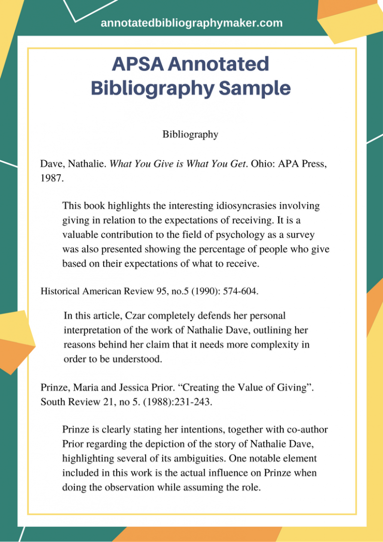 how to write an annotated bibliography using websites