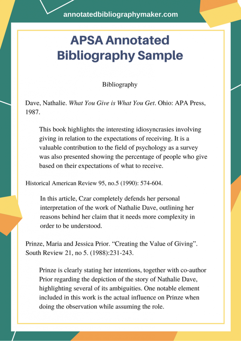 Write Your APSA Annotated Bibliography Perfectly With Us