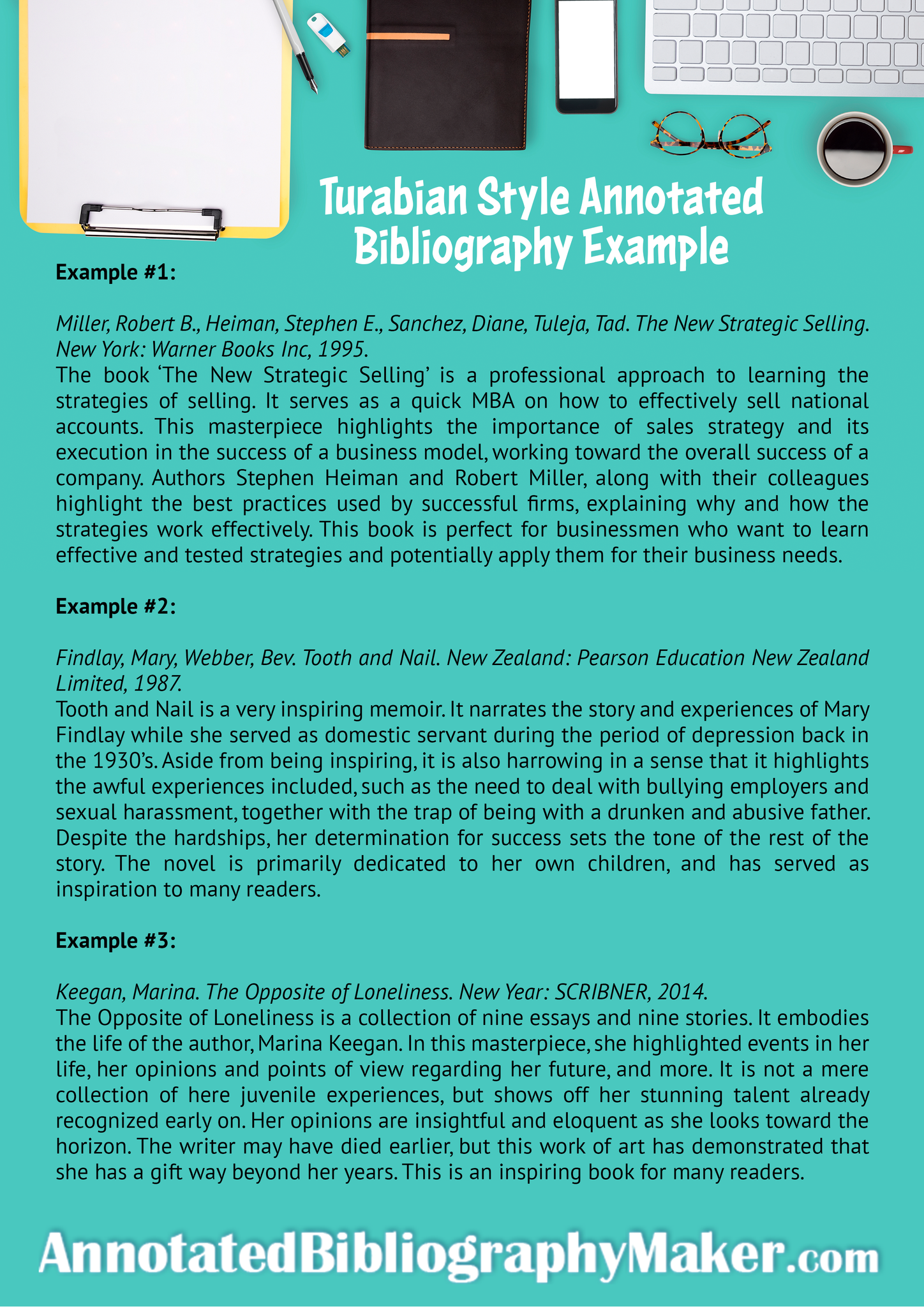 Turabian format annotated bibliography